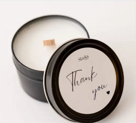 Thank you candle  4oz tin