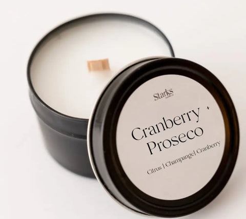 Cranberry Prosecco  Tin candle