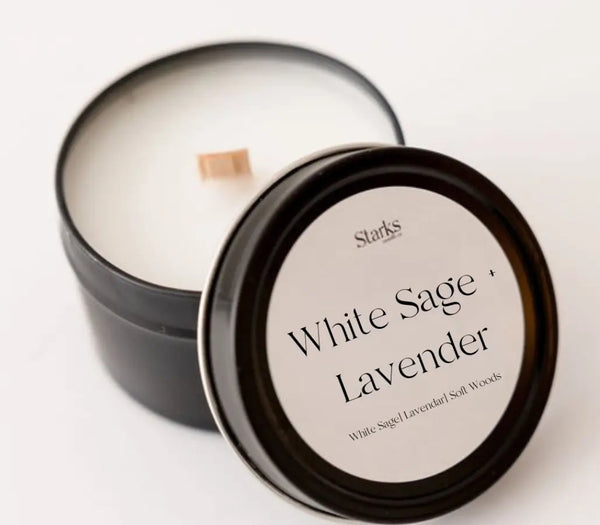 white sage + Lavender Candle Tin