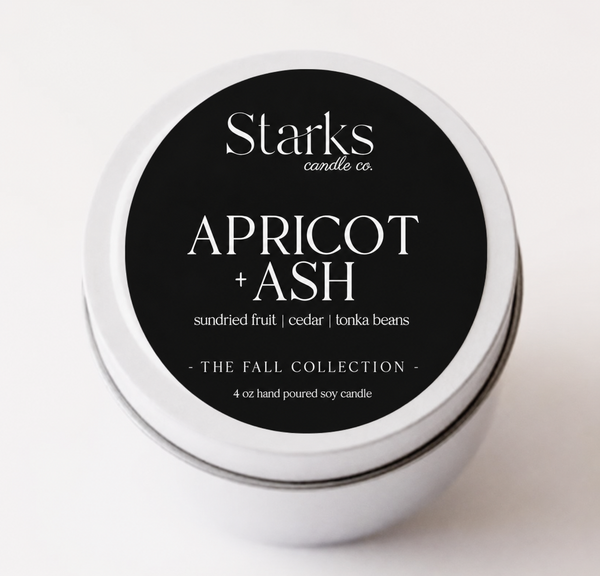 Apricot + Ash 4 oz candle tin